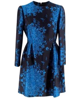Valentino Pre-owned Blue Delft Brocade Mini Dress