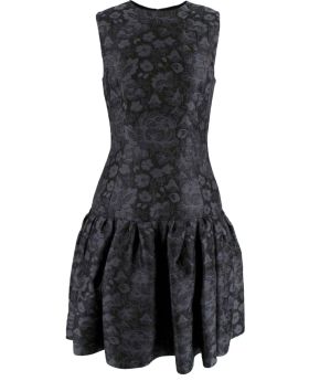 Dior Pre-owned Black Floral Flare Dress