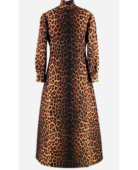Gucci Pre-owned Leopard Print Flared Dress